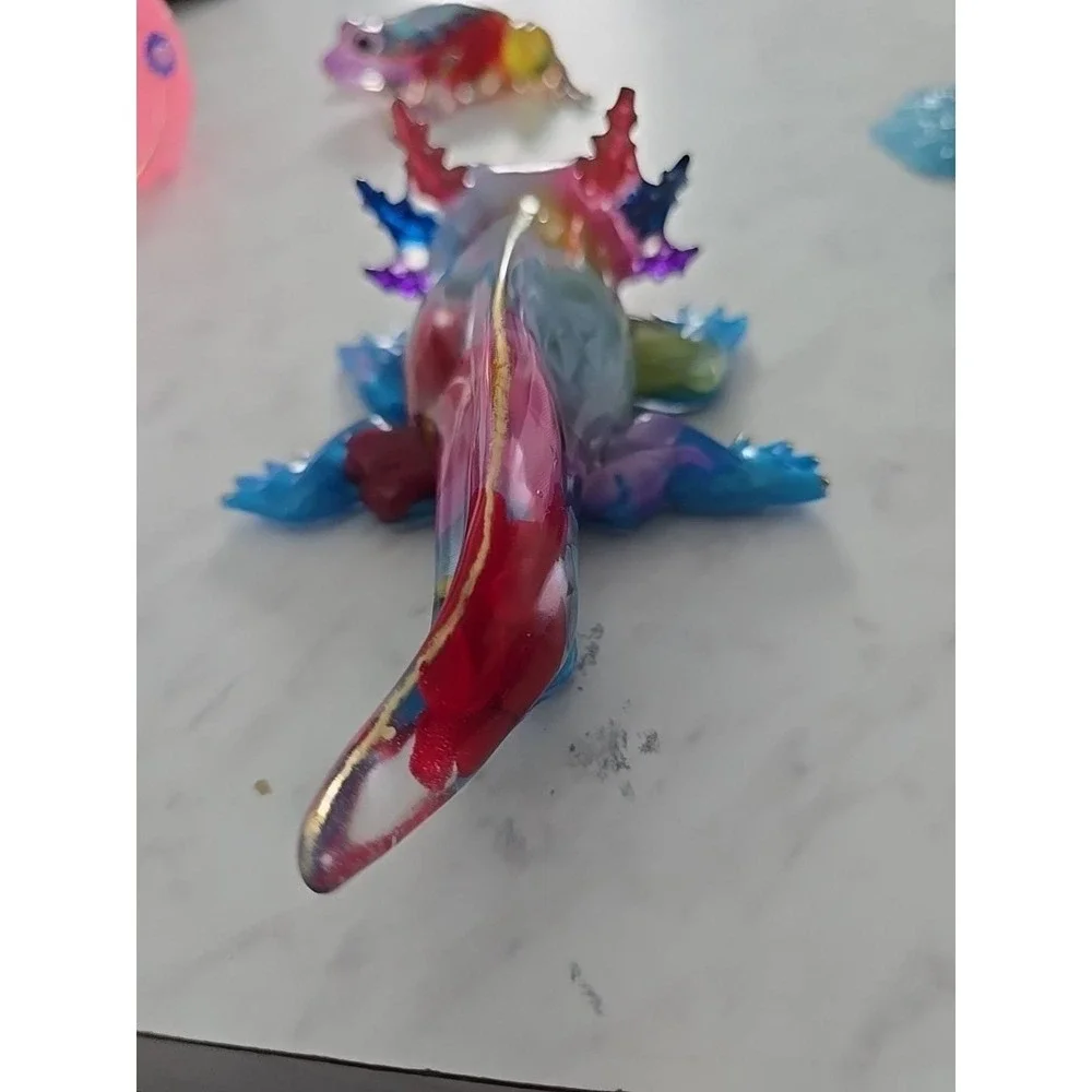 Handmade Resin Axolotl Multi Colored Decoration Gift‎ Paper Weight. 722